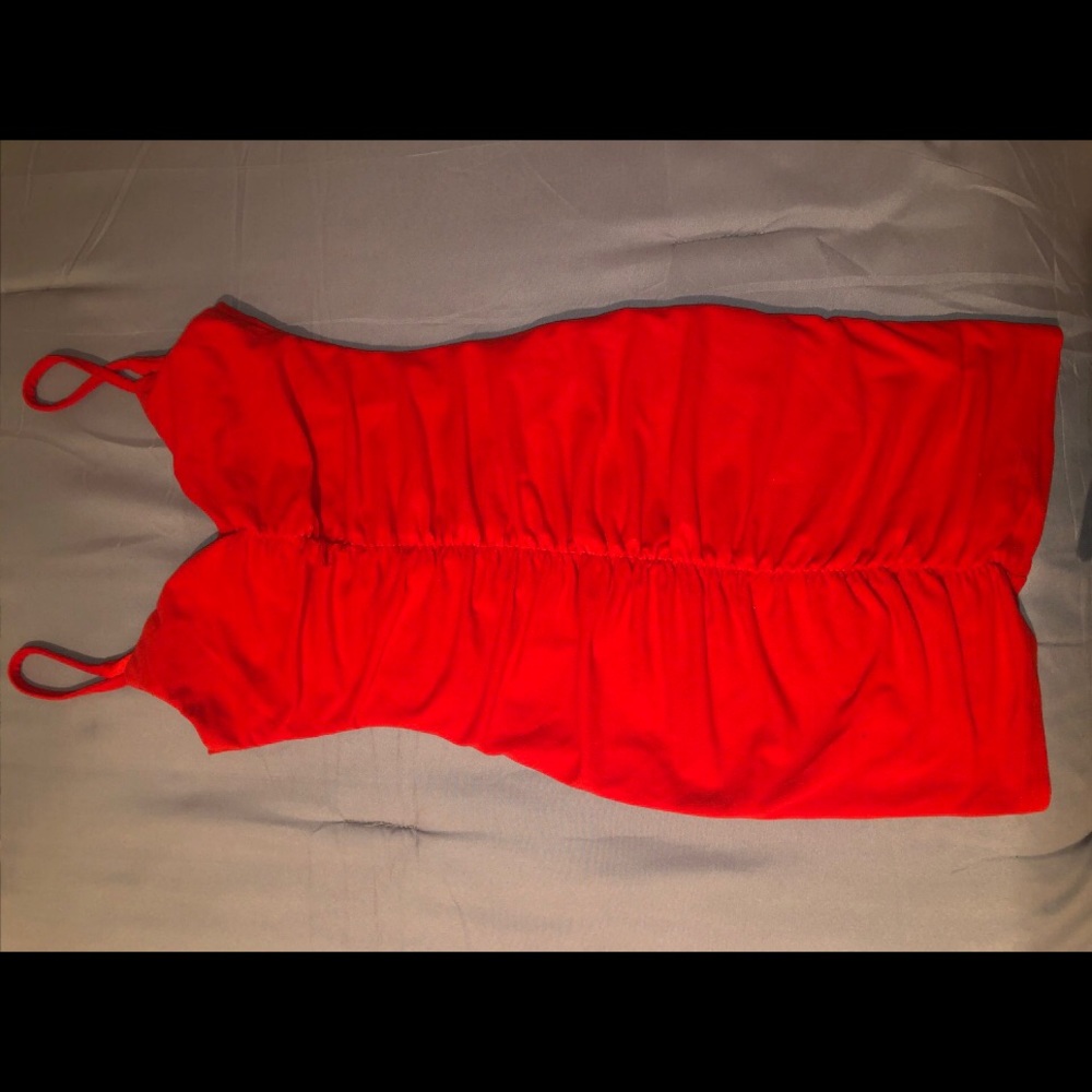 SHEIN red ruched bodycon dress